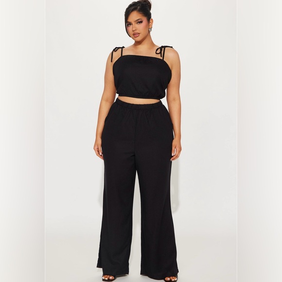 NWT Fashion Nova “Always Living” Linen Pant Set - Picture 1 of 9